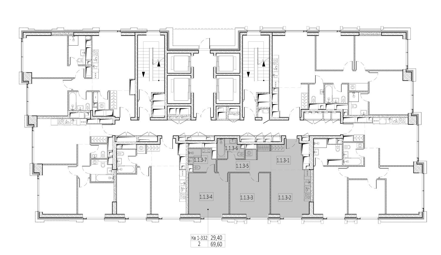 2х-комнатная квартира в ЖК City Bay