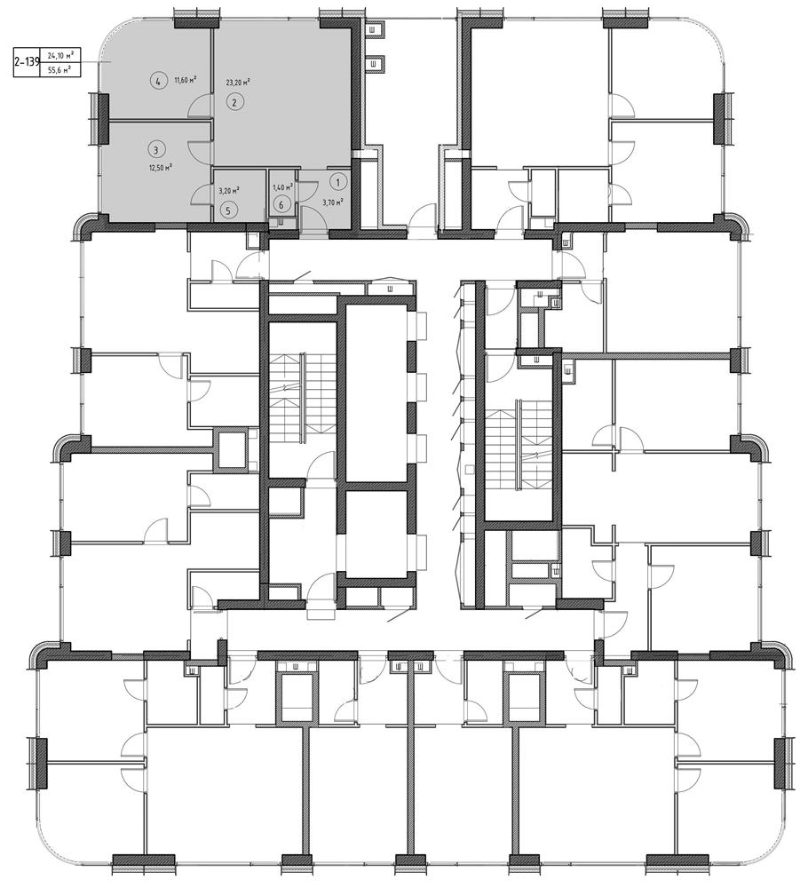 2х-комнатная квартира в ЖК City Bay