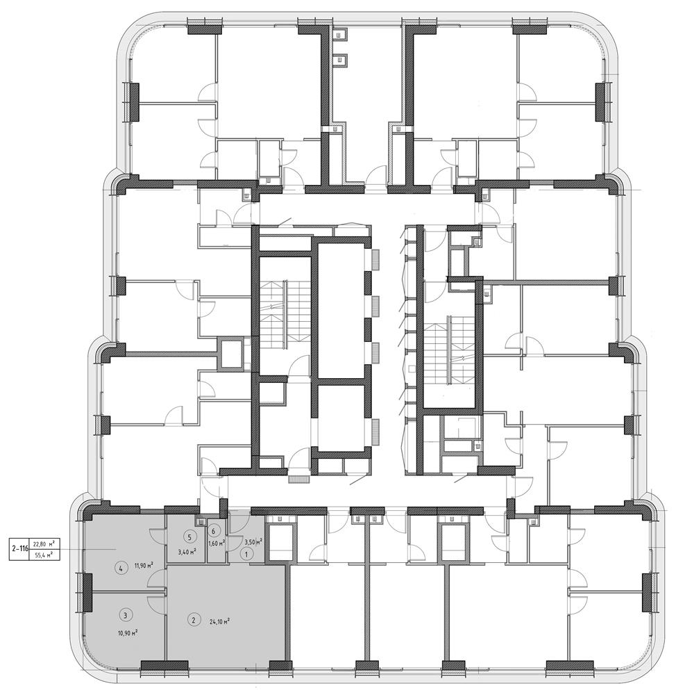 2х-комнатная квартира в ЖК City Bay